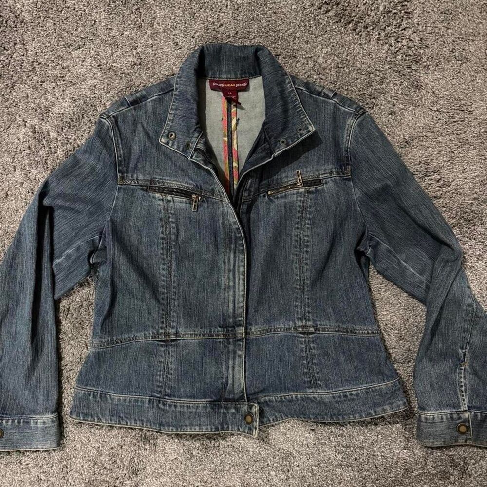 Jones-wear Women's Blue and Navy Jacket